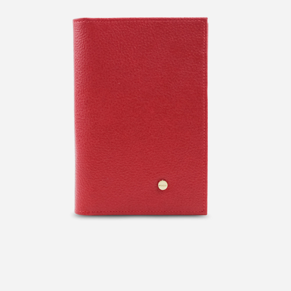 Porta pasaporte corinne de cuero para mujer - Rojo