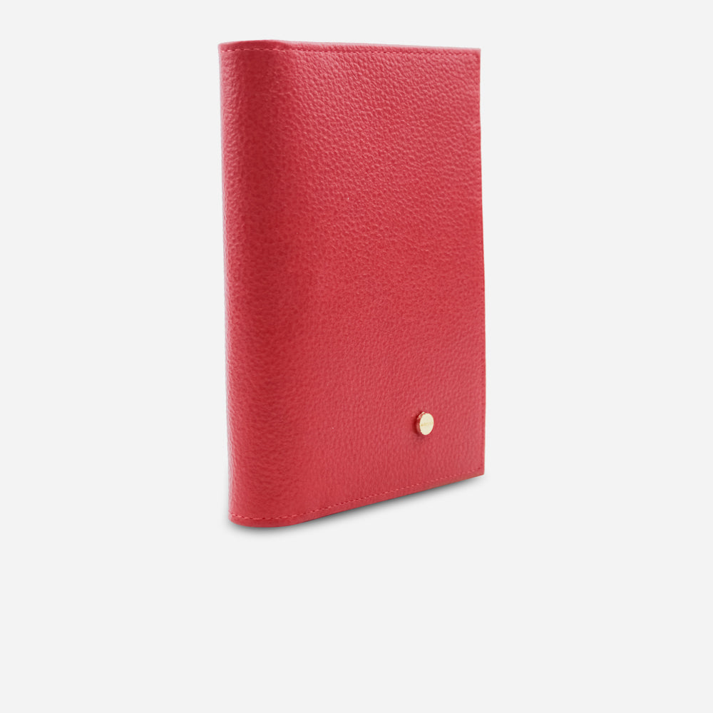 Porta pasaporte corinne de cuero para mujer - Rojo