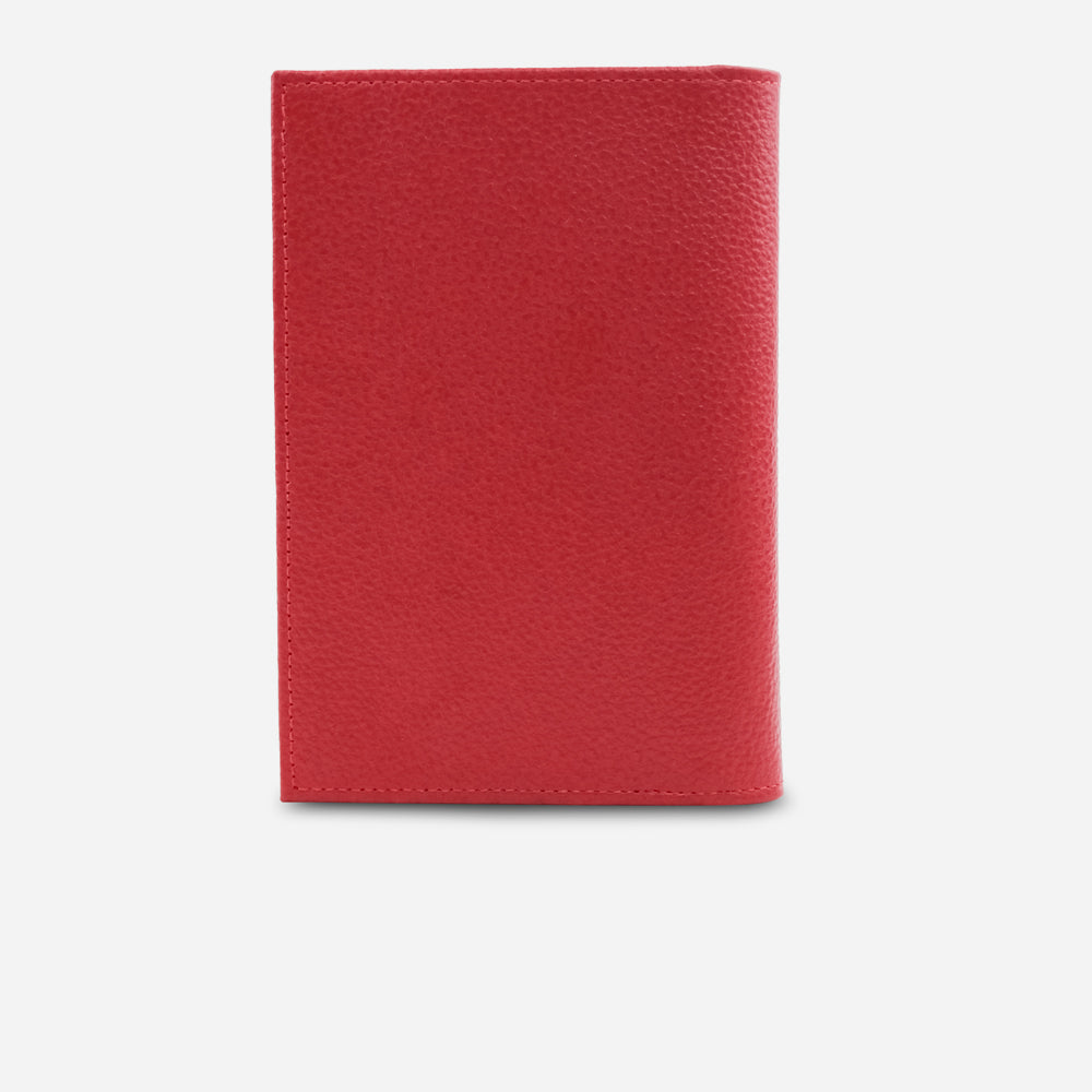 Porta pasaporte corinne de cuero para mujer - Rojo
