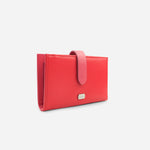 Billetera jaral de cuero para mujer - Rojo