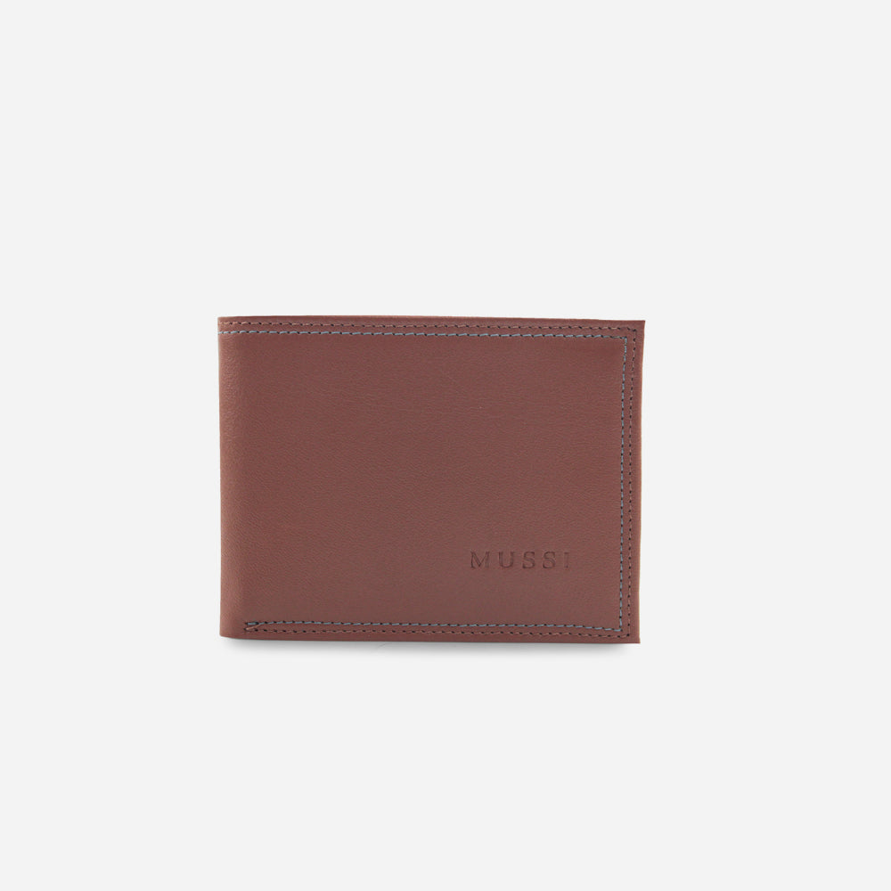Billetera mathias de cuero para hombre - Miel