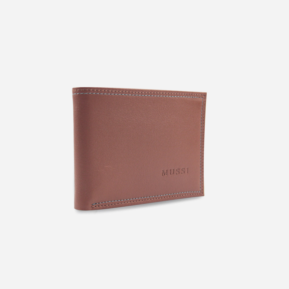 Billetera mathias de cuero para hombre - Miel