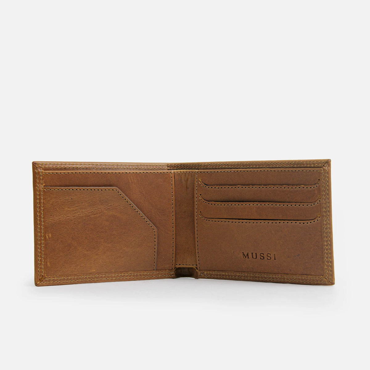 Billetera mathias de cuero para hombre - Brandy