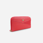 Billetera escarlata de cuero para mujer - Rojo