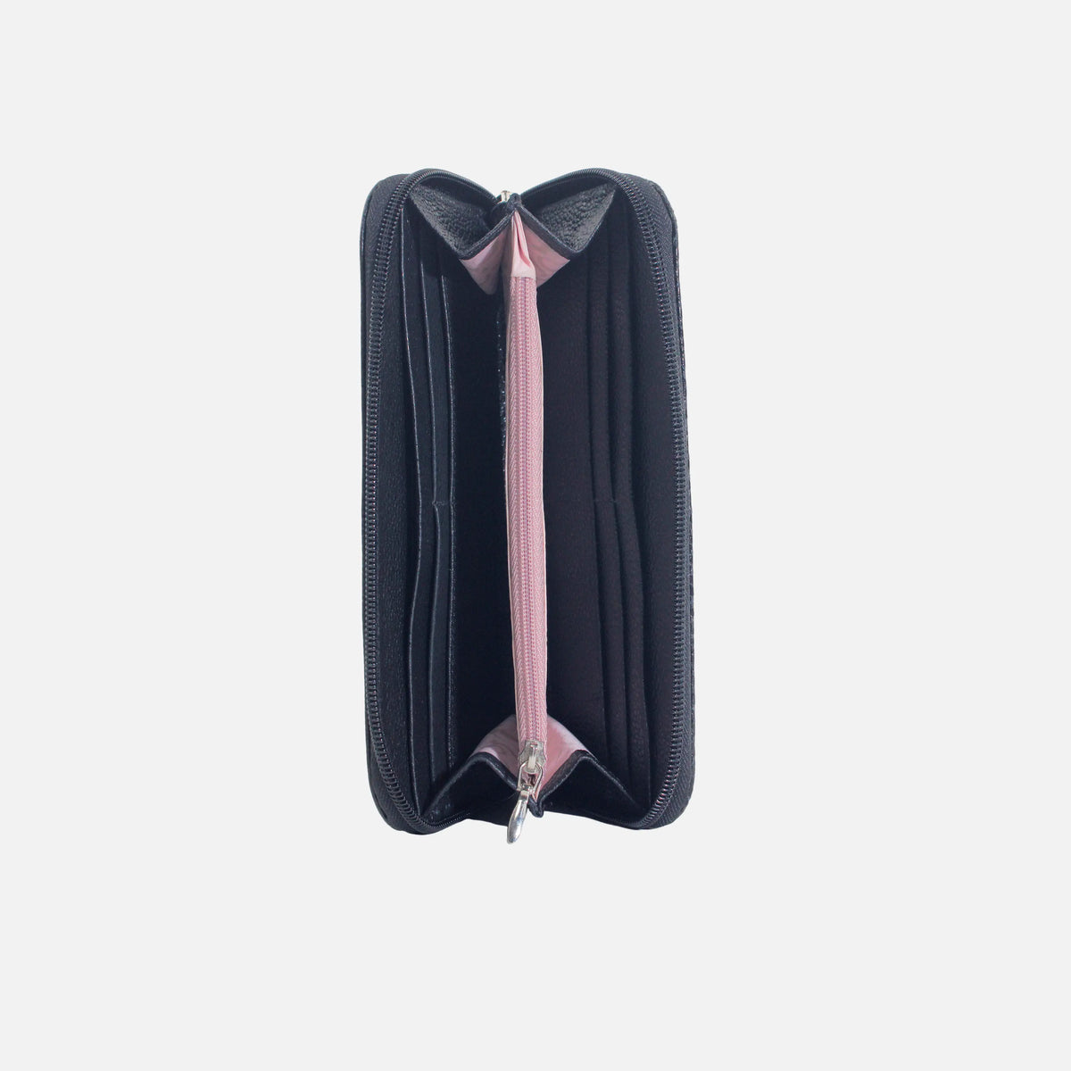 Billetera escarlata de cuero para mujer - Negro