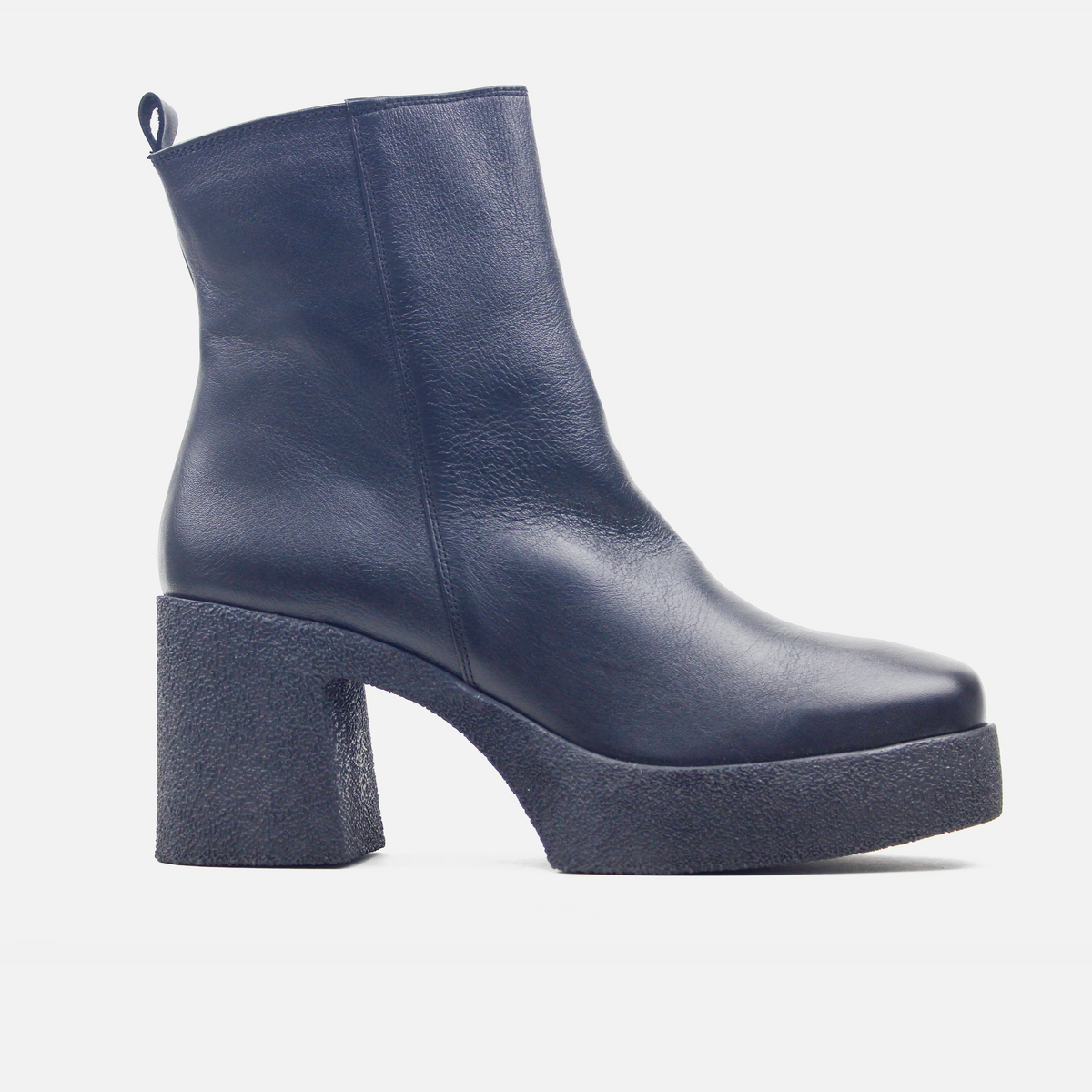 Botin plataforma miriah de cuero para mujer - Negro