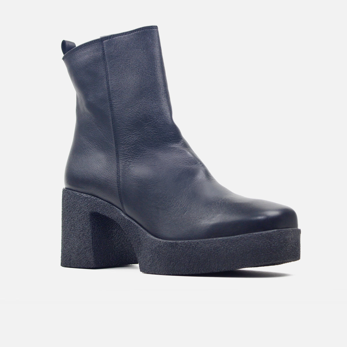 Botin plataforma miriah de cuero para mujer - Negro