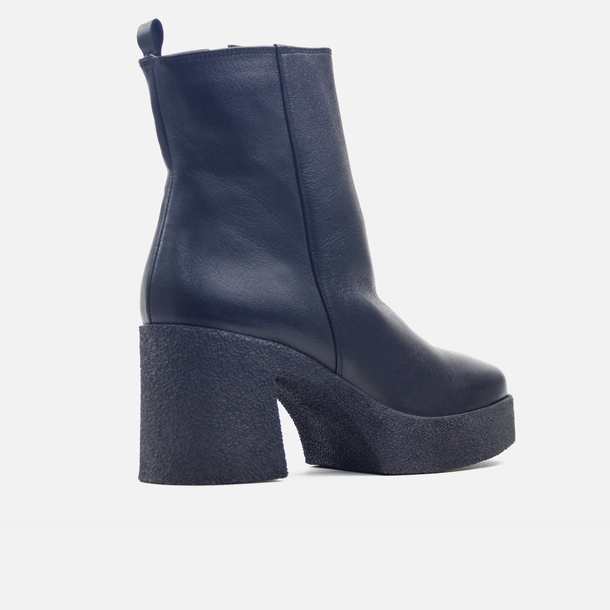 Botin plataforma miriah de cuero para mujer - Negro