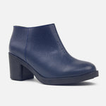 Botin tacon elisabett de cuero para mujer - Azul