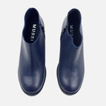 Botin tacon elisabett de cuero para mujer - Azul