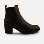 Botin tacon mar de cuero para mujer - Café