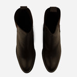 Botin tacon mar de cuero para mujer - Café