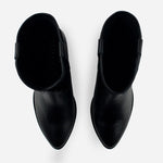 Botin texano florecer de cuero para mujer - Negro