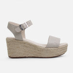 Sandalia plataforma perla de cuero para mujer - Hueso