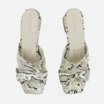 Sandalia tacon violeta  de cuero para mujer - Cafe