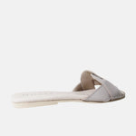 Sandalia plana sierra de cuero para mujer - Gris