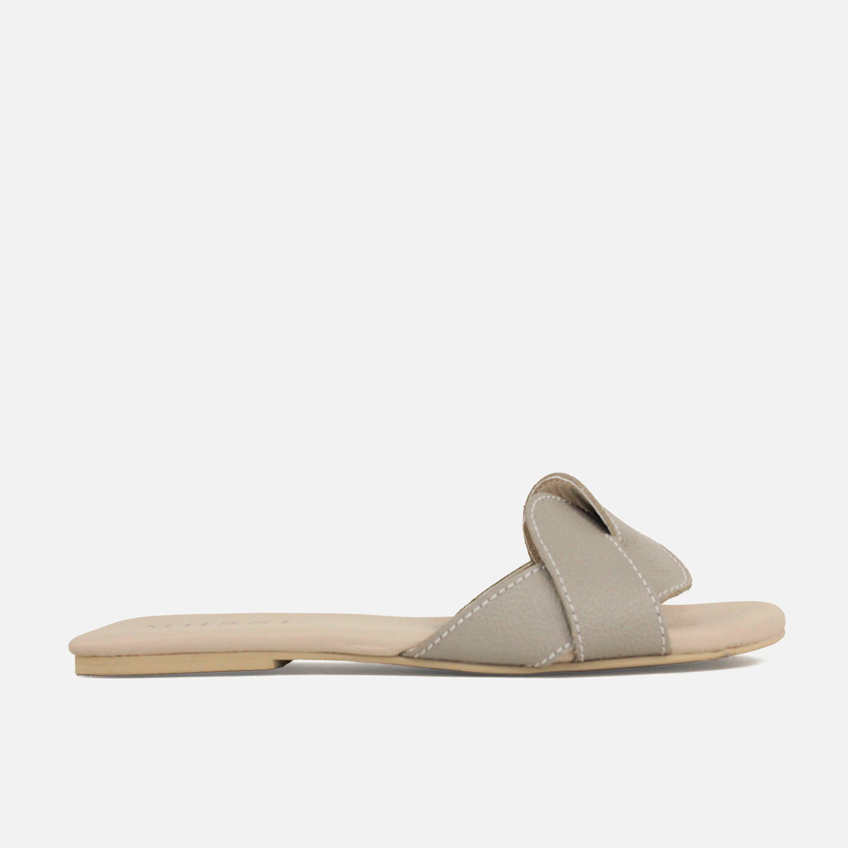 Sandalia plana sierra de cuero para mujer - Taupe