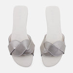 Sandalia plana sierra de cuero para mujer - Oro