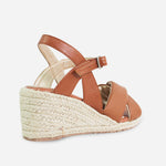 Sandalia plataforma leilani de cuero para mujer - Miel