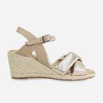 Sandalia plataforma leilani de cuero para mujer - Oro