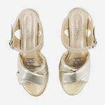 Sandalia plataforma leilani de cuero para mujer - Oro