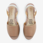 Sandalia flatform rosabella de cuero para mujer - Taupe