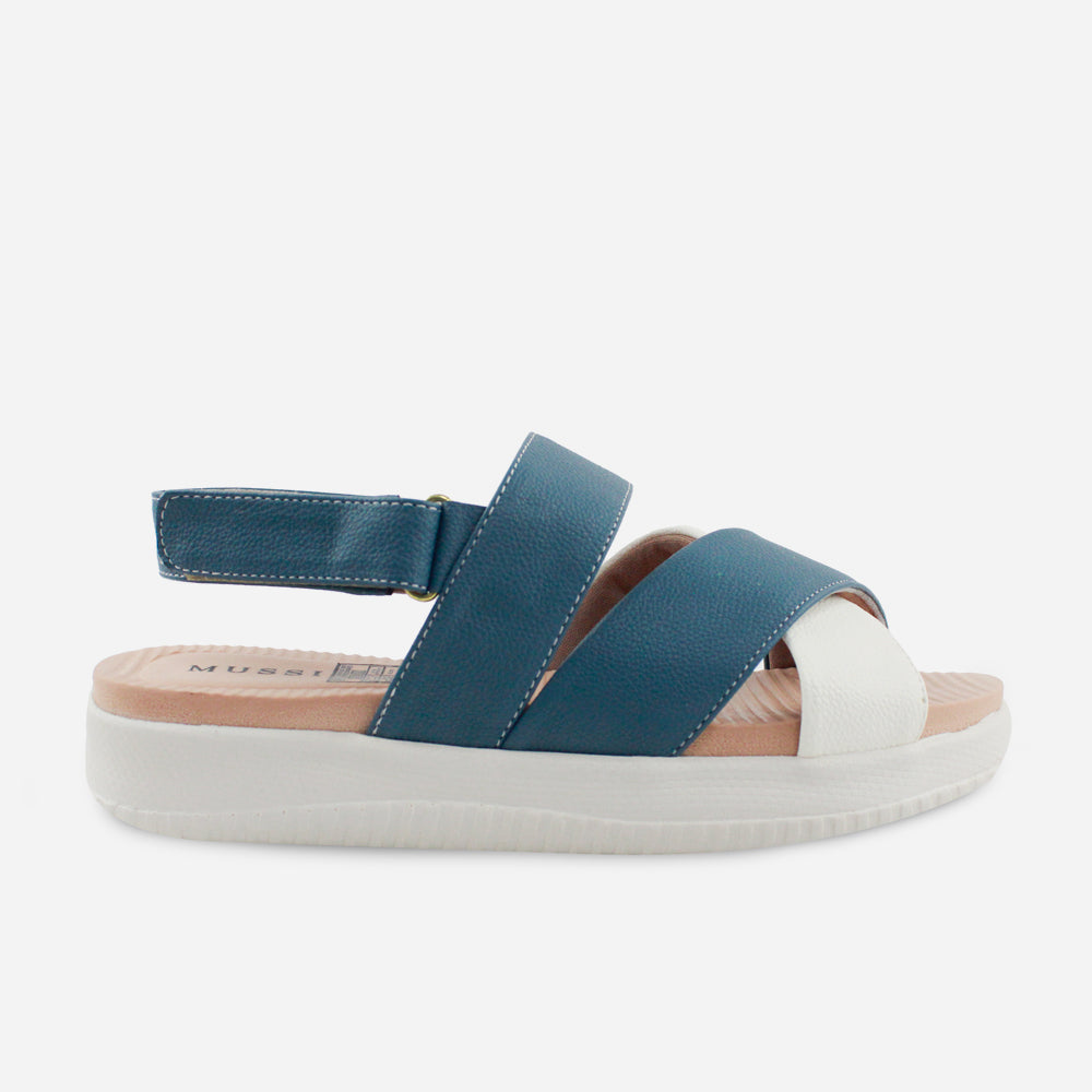 Sandalia flatform estrella de sintético para mujer - Azul