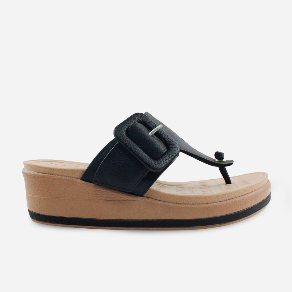 Sandalia flatform euria de sintético para mujer - Negro