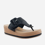 Sandalia flatform euria de sintético para mujer - Negro