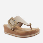 Sandalia flatform euria de sintético para mujer - Taupe