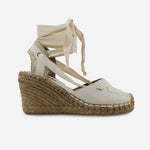 Sandalia espadrilla surya de cuero para mujer - Hueso