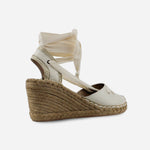 Sandalia espadrilla surya de cuero para mujer - Hueso