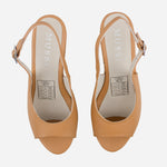 Sandalia plataforma taja de cuero para mujer - Camel