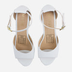 Sandalia plataforma lotus de cuero para mujer - Blanco