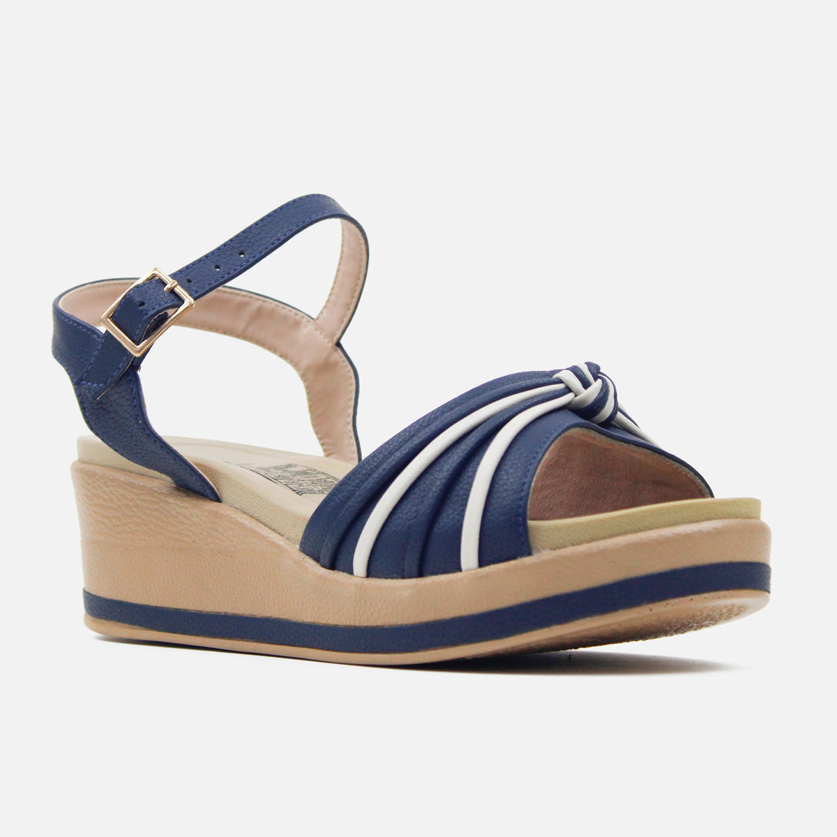 Sandalia plataforma raquel de sintético para mujer - Azul