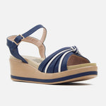 Sandalia plataforma raquel de sintético para mujer - Azul