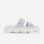 Sandalia chunky dublin de cuero para mujer - Plata