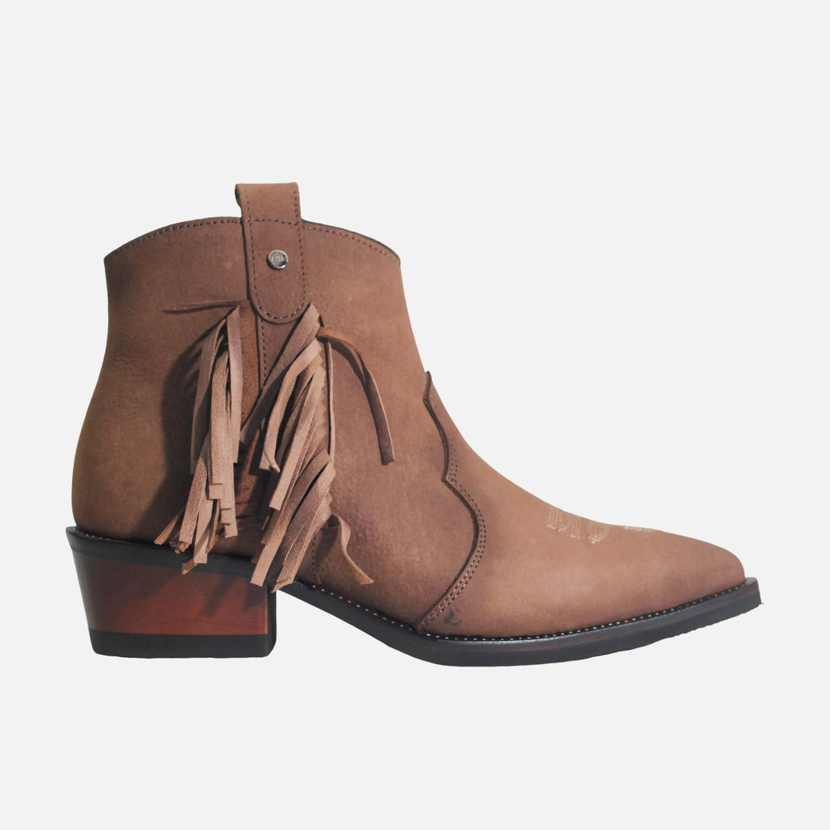 Botin texano marilyn de cuero para mujer - Miel