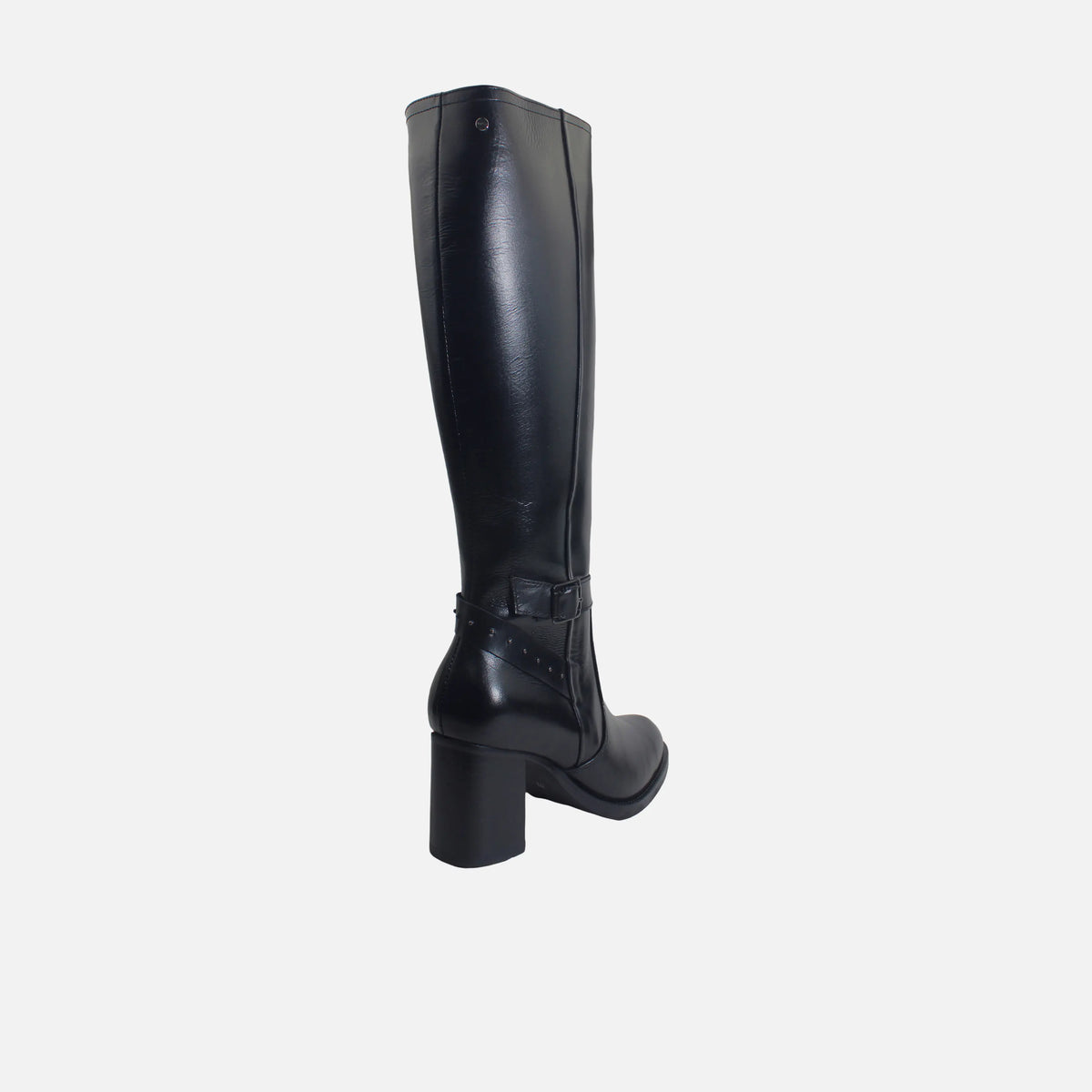 Bota tacon baia de cuero para mujer - Negro