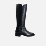 Bota tacon joanna de cuero para mujer - Negro