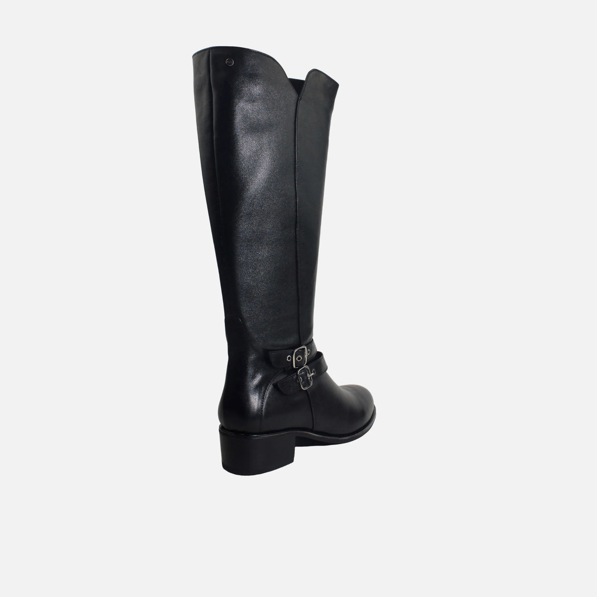 Bota tacon joanna de cuero para mujer - Negro