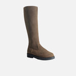 Bota plana dalinda de cuero para mujer - Miel