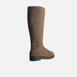 Bota plana dalinda de cuero para mujer - Miel