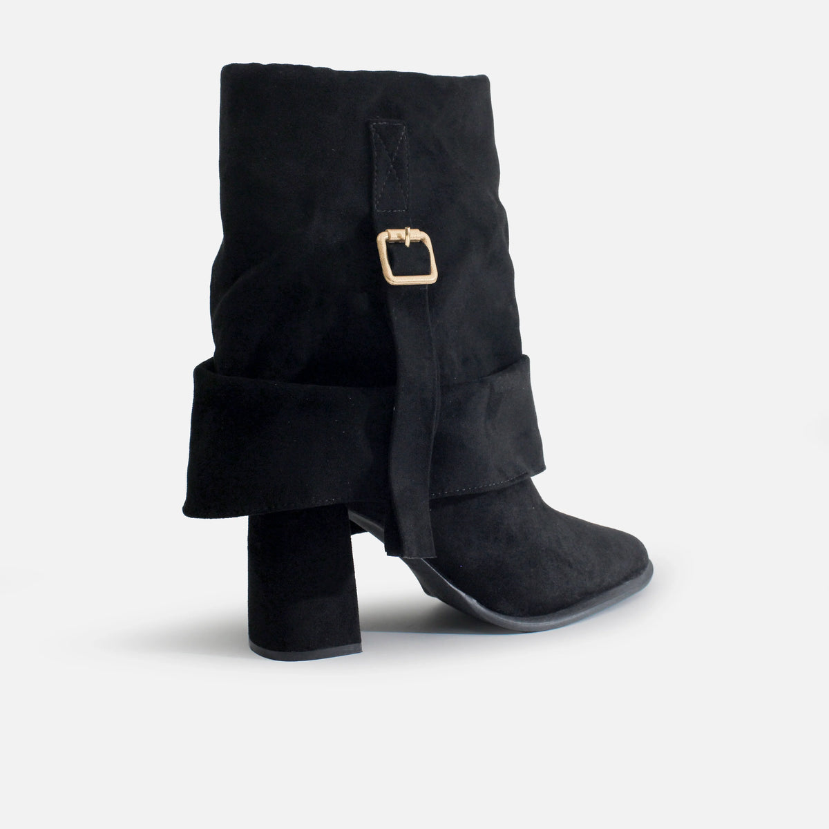 Bota tacon elaris de textil para mujer - Negro