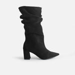 Bota tacon lysara de textil para mujer - Negro