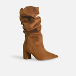 Bota tacon lysara de textil para mujer - Miel