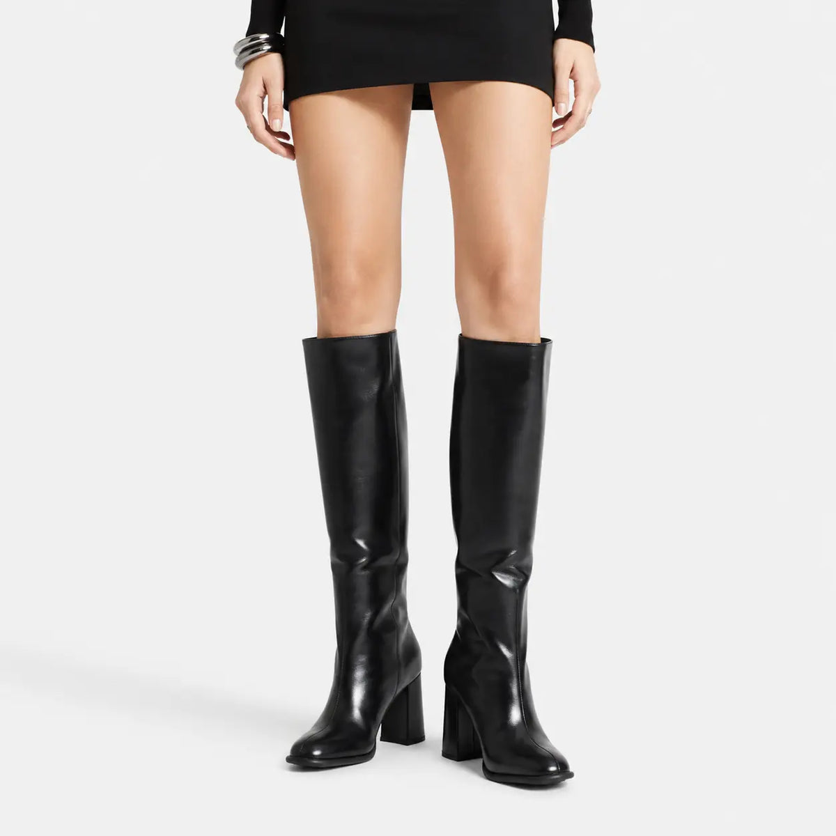 Bota tacon nubela de sintético para mujer - Negro