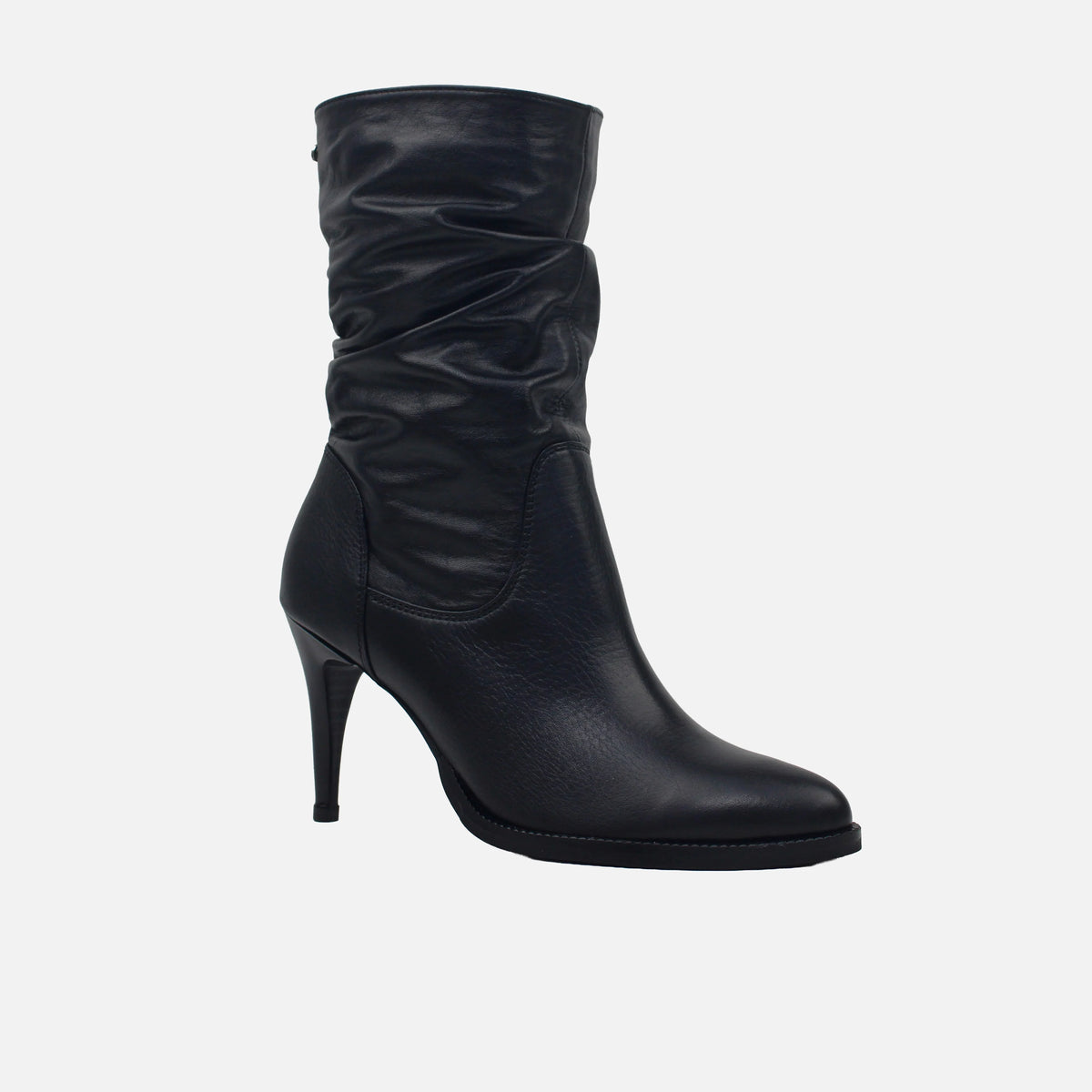 Bota tacon luciana de cuero para mujer - Negro