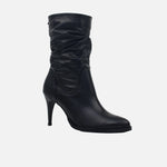 Bota tacon luciana de cuero para mujer - Negro