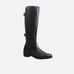 Bota tacon coralena de cuero para mujer - Negro